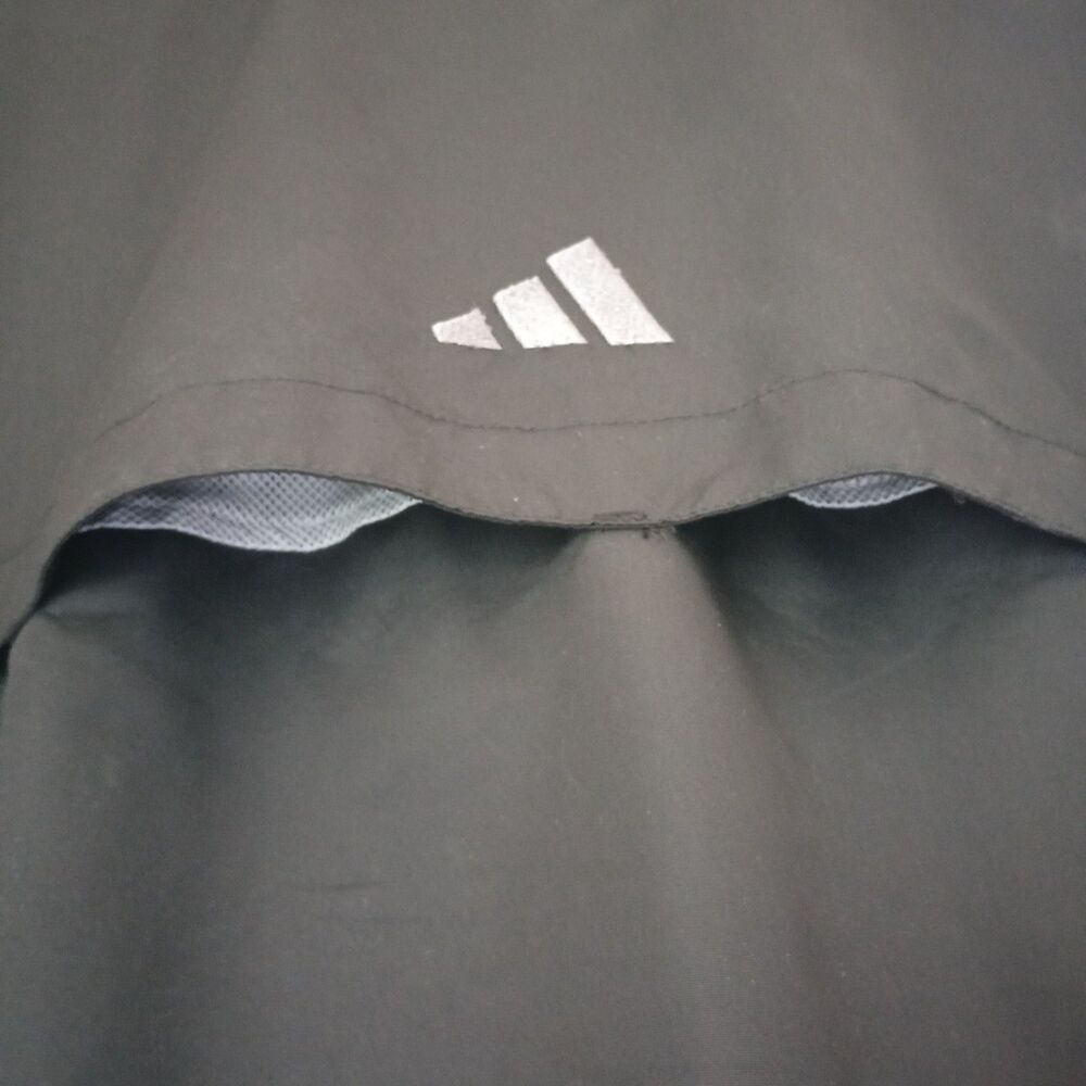 VINTAGE Adidas Black White Striped Windbreaker Jacket Vented Back Size Large - Picture 5 of 9